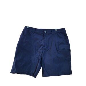 Eddie Bauer Womens Navy Blue Cargo Shorts Size 14 Cotton Blend Casual Outdoor We